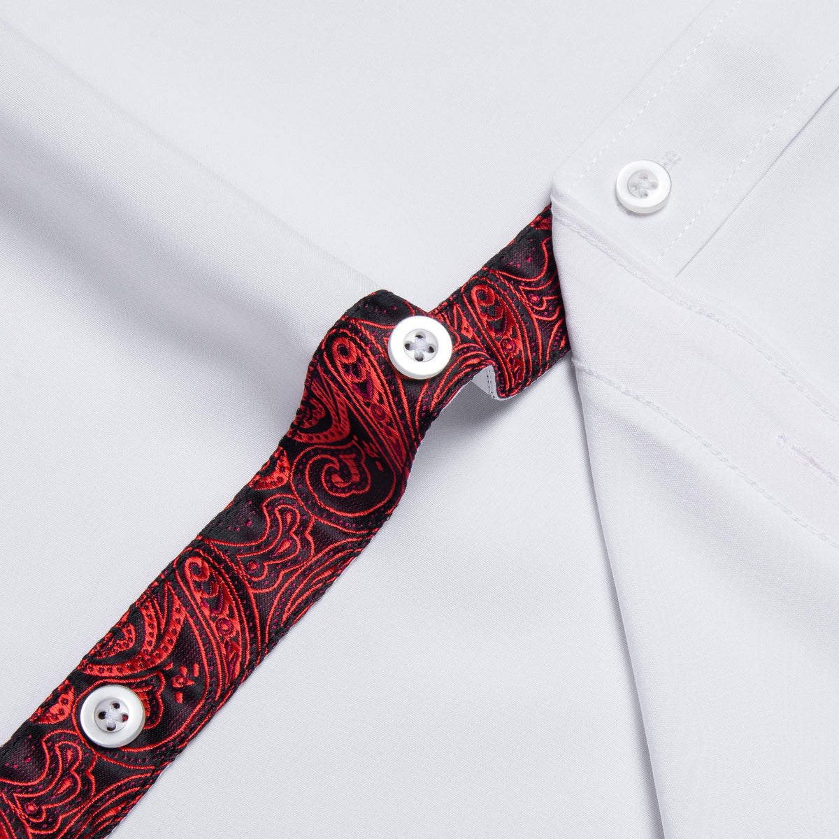 シャツ Kant Paisley Over Shirt (2color) Mens Black Metallic Red 70's Paisley High Collar Shirt SANGI