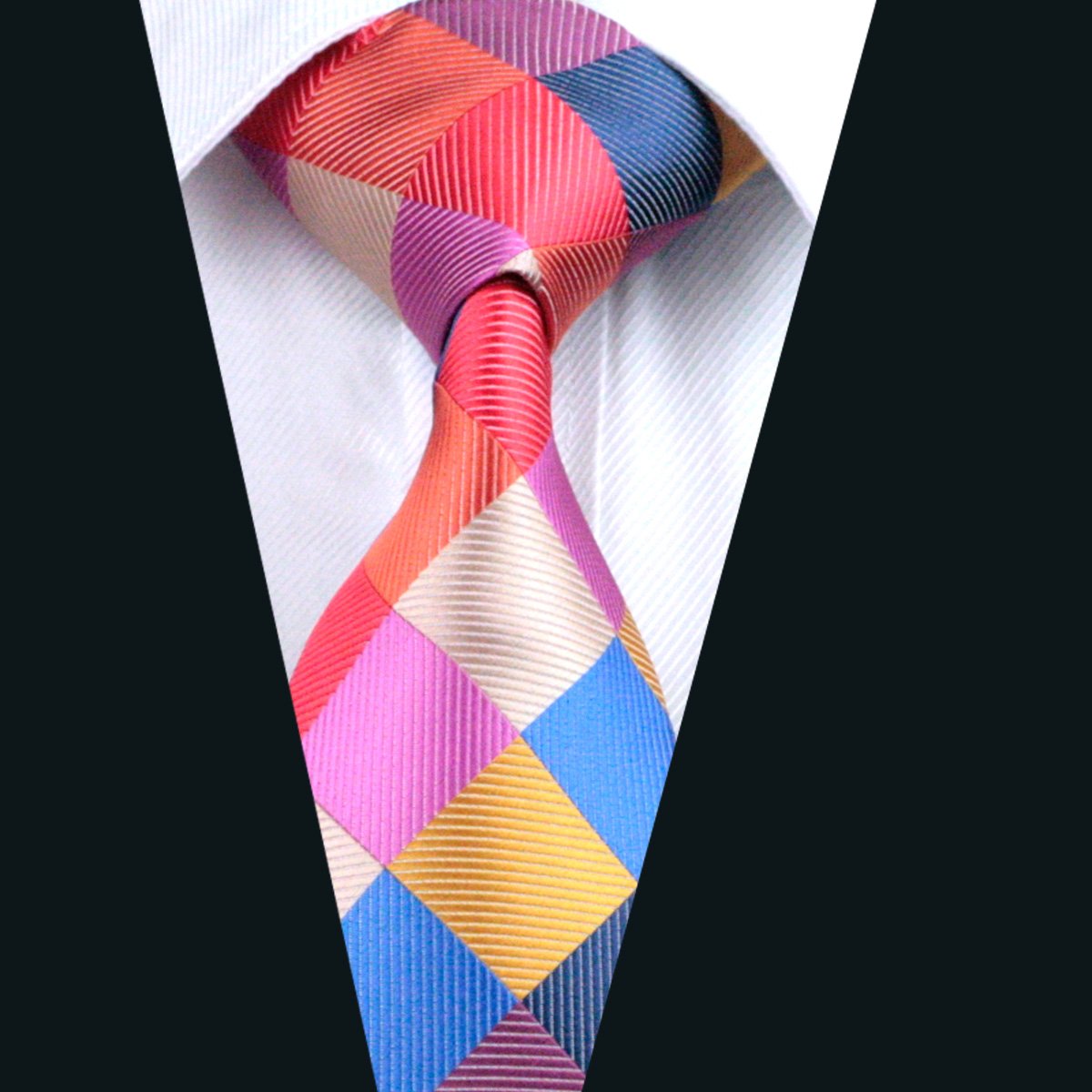 Red Blue Plaid Tie, Pocket Square and Cufflinks Set tie sets    - Sophisticated Gentlemen