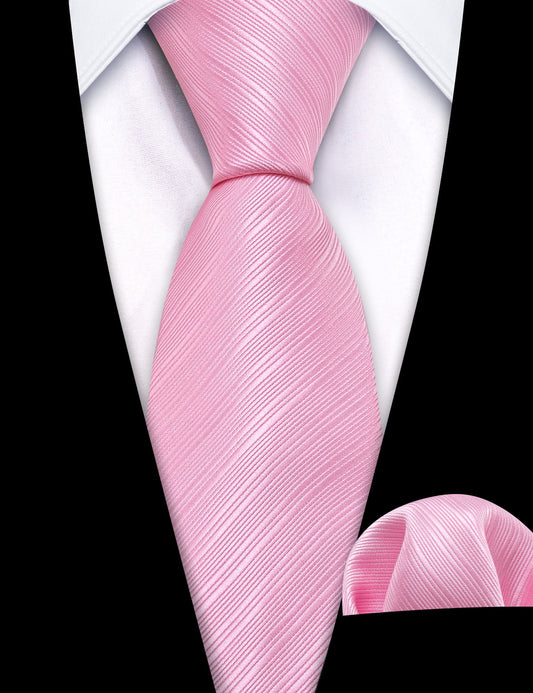 Pink Striped Children Tie, Pocket Square and Cufflinks Set tie sets    - Sophisticated Gentlemen