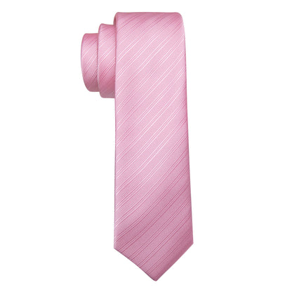 Pink Striped Children Tie, Pocket Square and Cufflinks Set tie sets    - Sophisticated Gentlemen