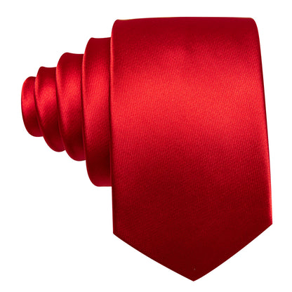 Red Solid Silk Children Tie, Pocket Square and Cufflinks Set tie sets    - Sophisticated Gentlemen