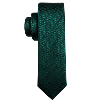 Green Solid Children Tie, Pocket Square and Cufflinks Set tie sets    - Sophisticated Gentlemen