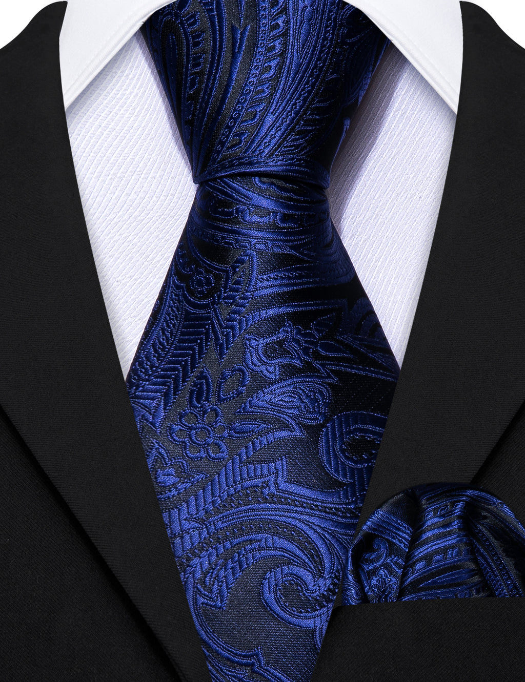 Black Blue Paisley Kid's Tie and Pocket Square Set tie sets    - Sophisticated Gentlemen