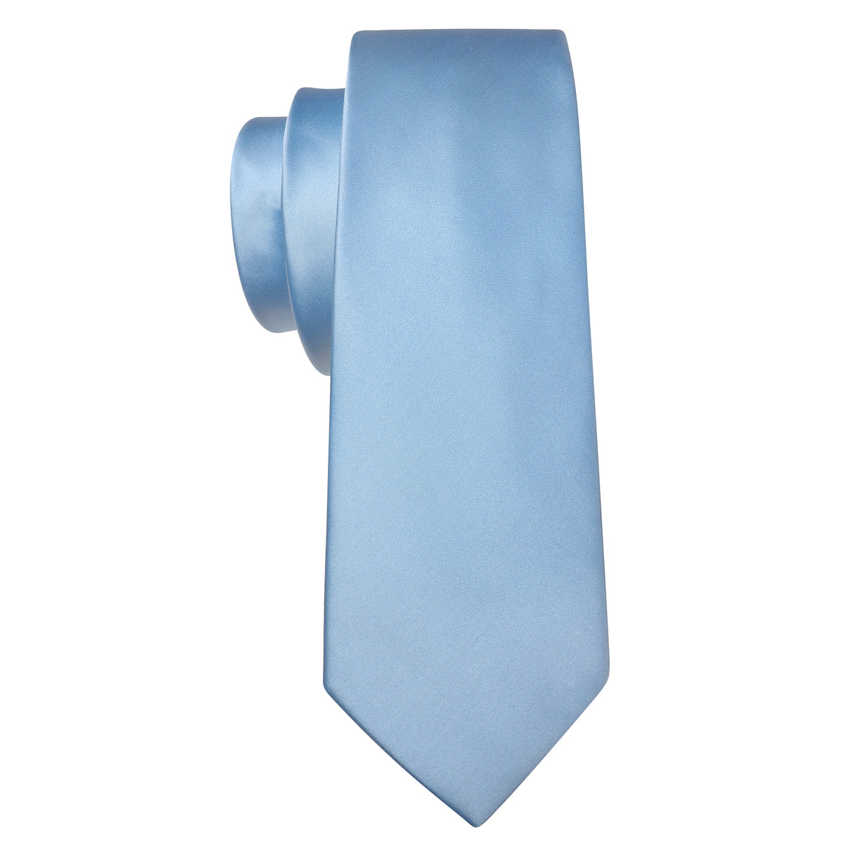 Sky Blue Solid Tie, Pocket Square and Cufflinks Set tie sets    - Sophisticated Gentlemen