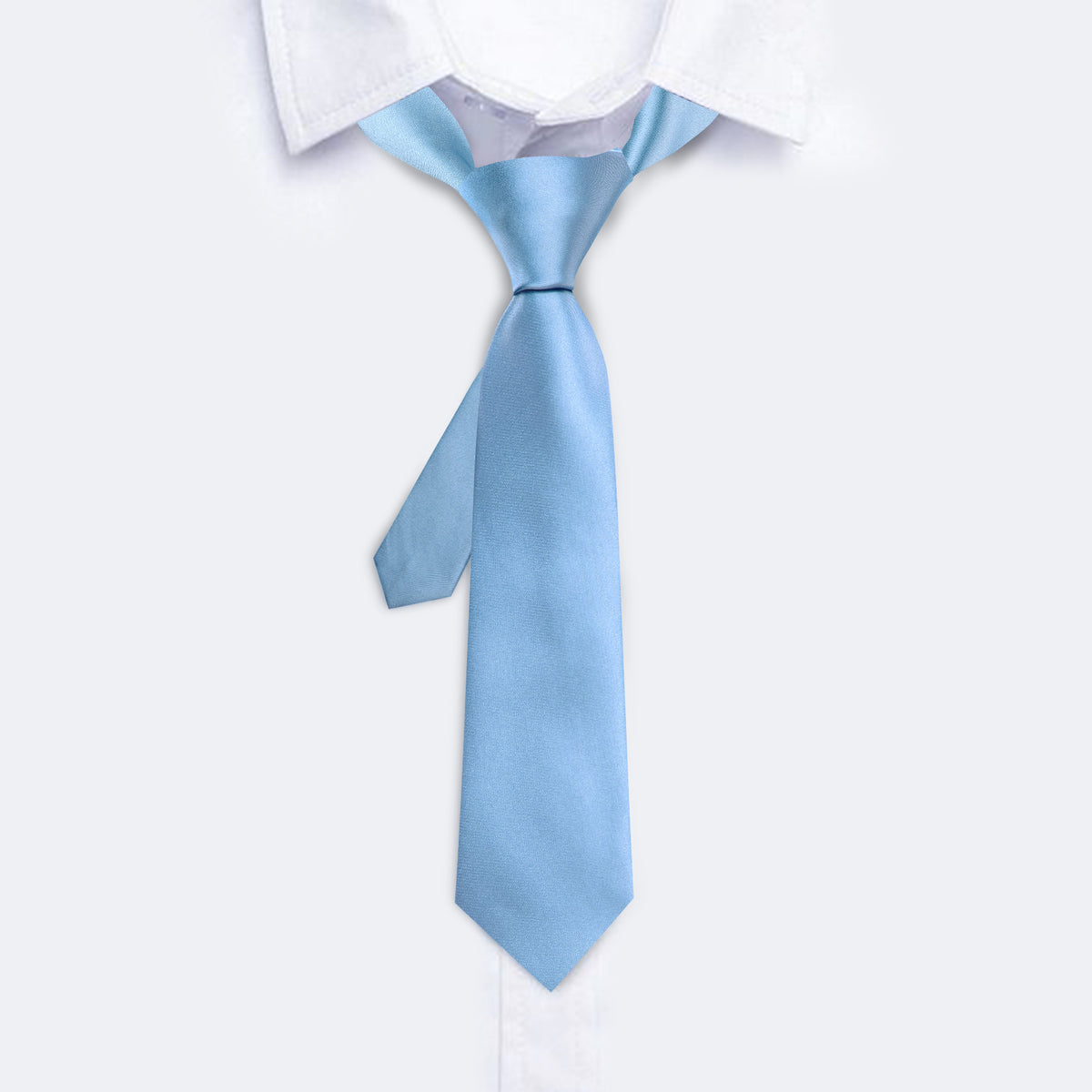 Sky Blue Solid Tie, Pocket Square and Cufflinks Set tie sets    - Sophisticated Gentlemen