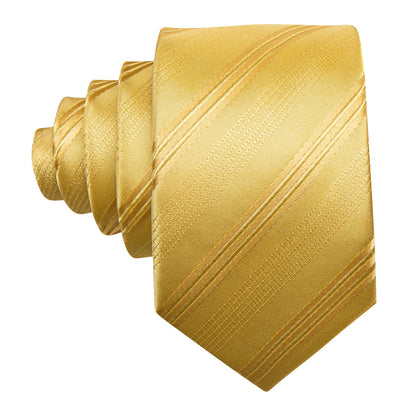 Gold Striped Children Tie, Pocket Square and Cufflinks Set tie sets    - Sophisticated Gentlemen