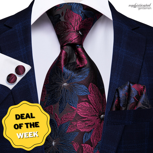 Herbarium Tie, Pocket Square and Cufflinks