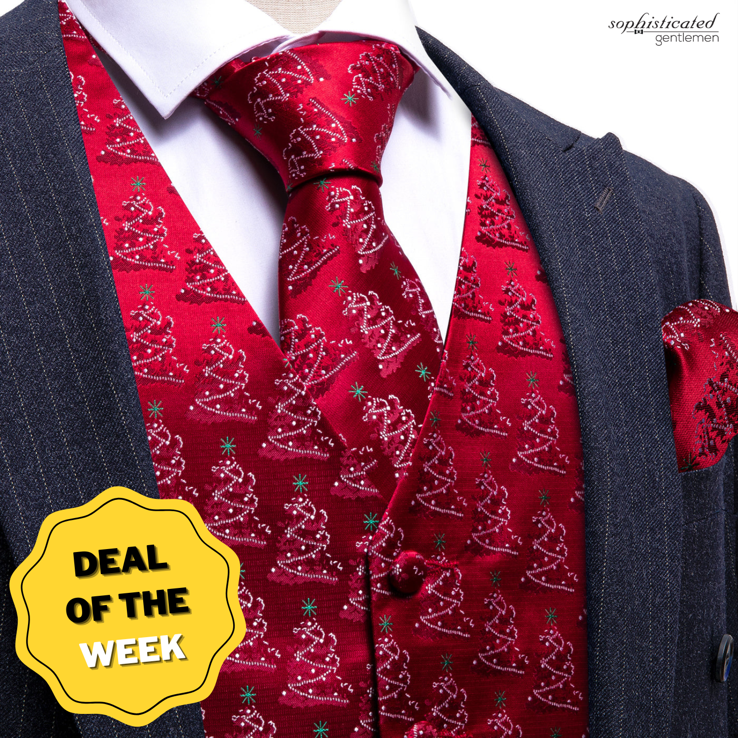 Christmas Trees Vest Set vest set - Sophisticated Gentlemen
