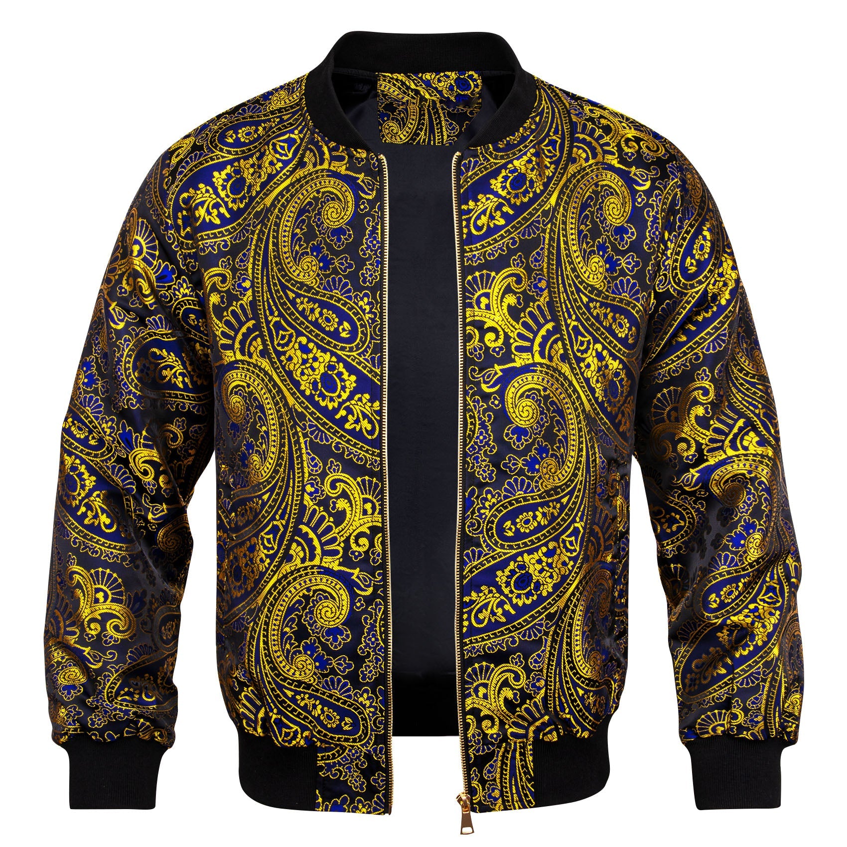 Yellow and Blue Paisley Bomber Jacket jacket    - Sophisticated Gentlemen