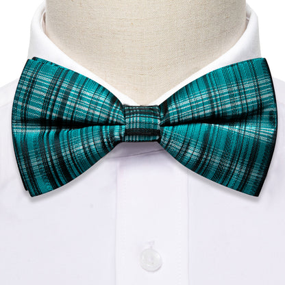 Blue White Striped Bow Tie Set bow ties    - Sophisticated Gentlemen