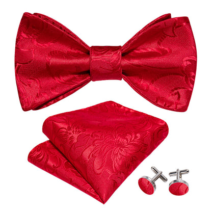 Red Floral Bow Tie Set bow ties    - Sophisticated Gentlemen