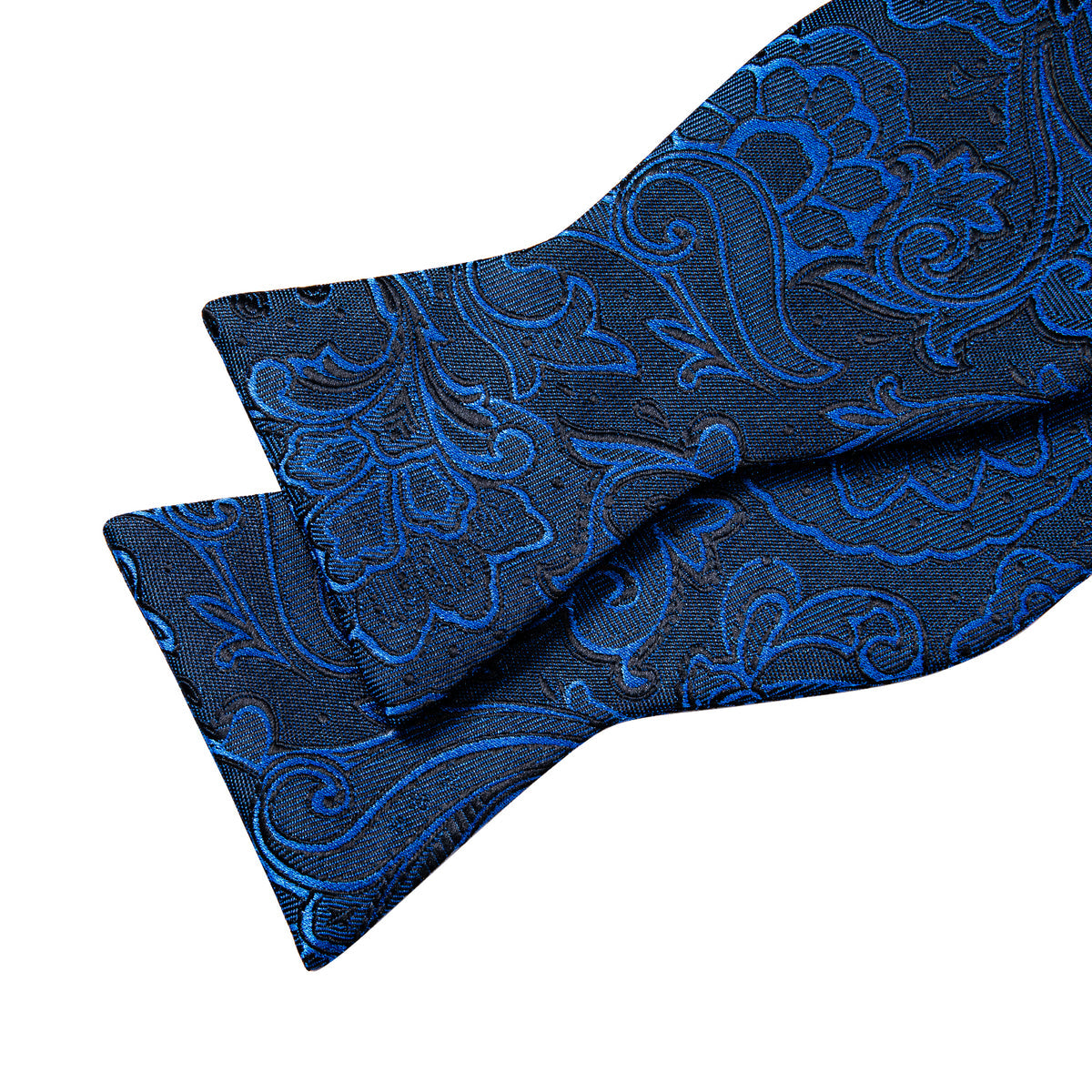 Blue Paisley Bow Tie Set bow ties    - Sophisticated Gentlemen