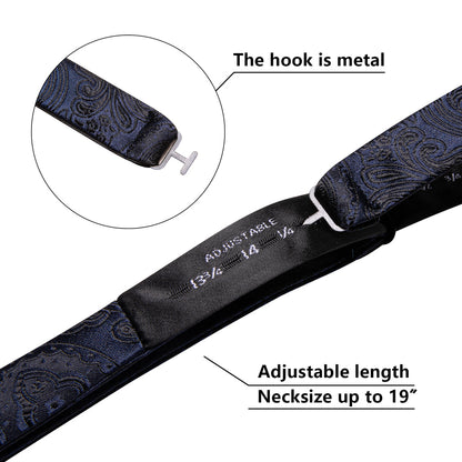 Blue Black Paisley Bow Tie Set bow ties    - Sophisticated Gentlemen