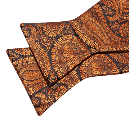 Brown Paisley Bow Tie Set bow ties    - Sophisticated Gentlemen