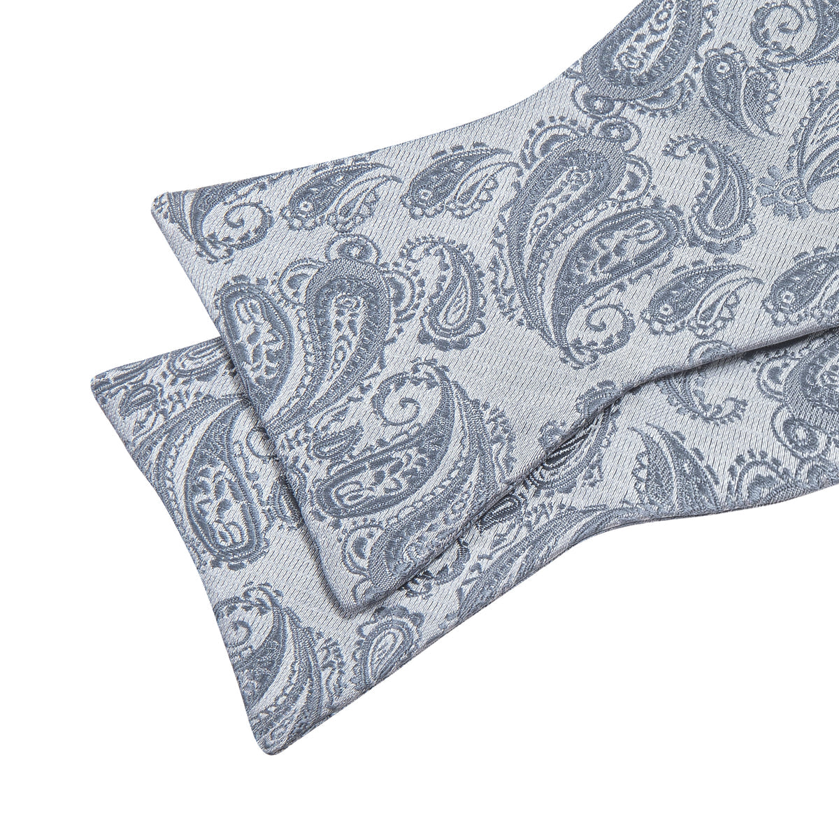 Silver Paisley Paisley Bow Tie Set bow ties    - Sophisticated Gentlemen
