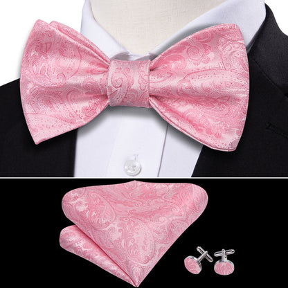 Pink Paisley Bow Tie Set bow ties    - Sophisticated Gentlemen
