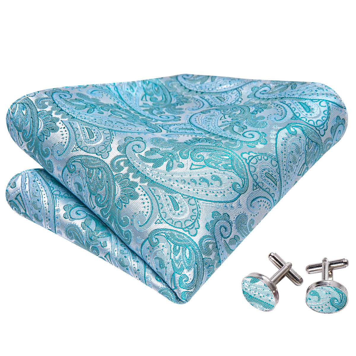 Pale Blue Paisley Bow Tie Set bow ties    - Sophisticated Gentlemen