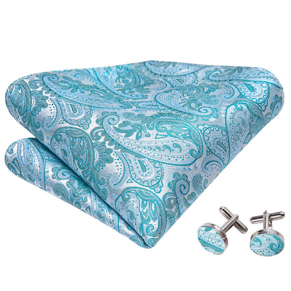 Pale Blue Paisley Bow Tie Set bow ties    - Sophisticated Gentlemen