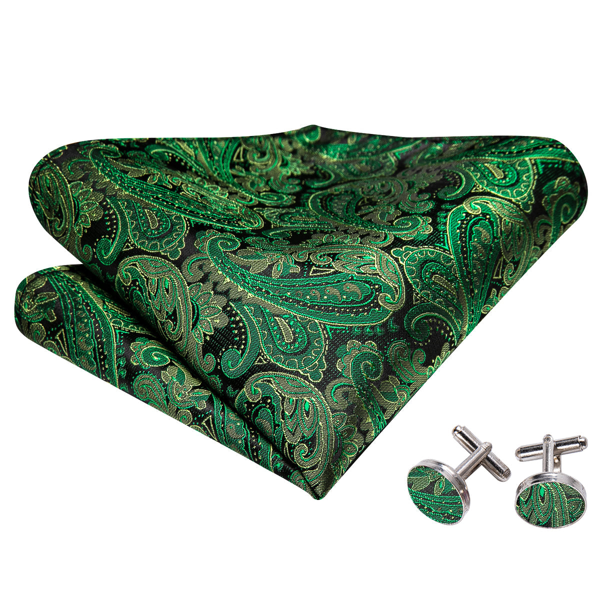 Grass Green Paisley Bow Tie Set bow ties    - Sophisticated Gentlemen
