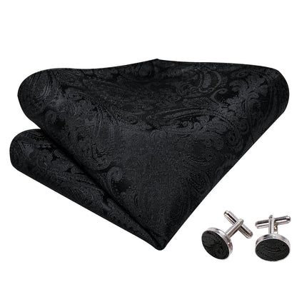 Black Paisley Bow Tie Set bow ties    - Sophisticated Gentlemen