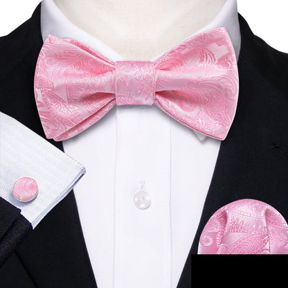 Pink Paisley Bow Tie Set bow ties    - Sophisticated Gentlemen