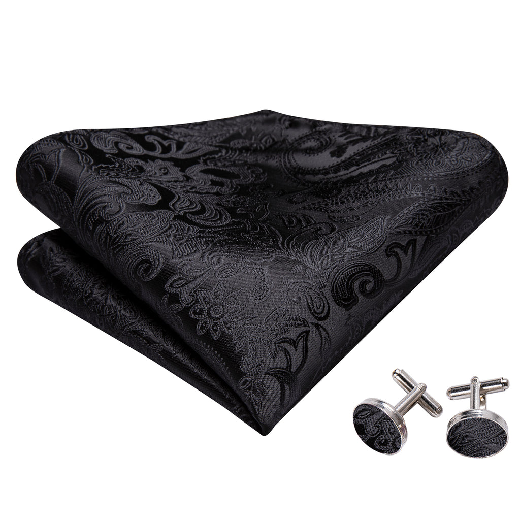 Black Paisley Bow Tie Set bow ties    - Sophisticated Gentlemen