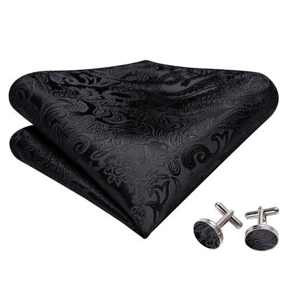 Black Paisley Bow Tie Set bow ties    - Sophisticated Gentlemen