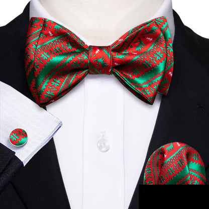 Green Red Xmas Elk Bow Tie Set bow ties    - Sophisticated Gentlemen