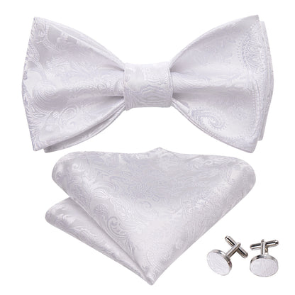 Wedding Day Bow Tie, Pocket Square and Cufflinks bow tie    - Sophisticated Gentlemen