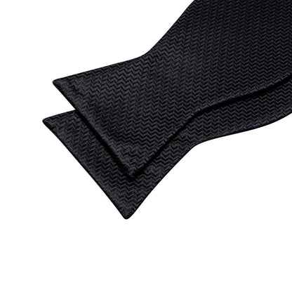 Black Striped Silk Bow Tie Set bow ties    - Sophisticated Gentlemen