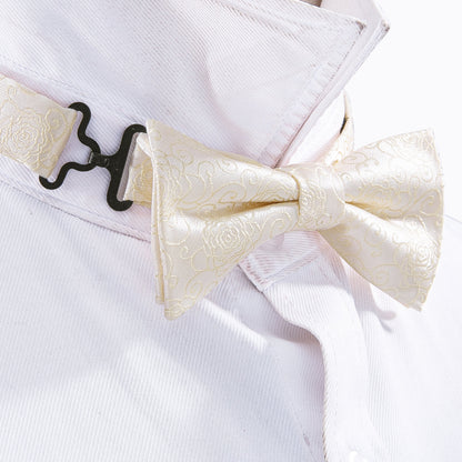 White Floral Silk Children Bow Tie Set bow ties    - Sophisticated Gentlemen