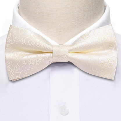 White Floral Silk Children Bow Tie Set bow ties    - Sophisticated Gentlemen