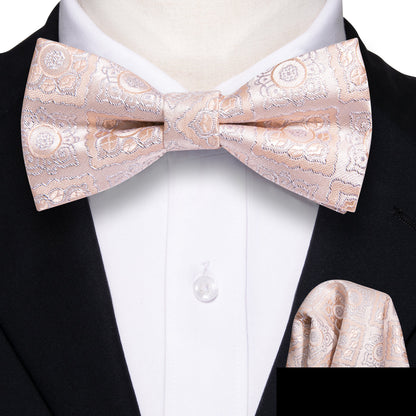Pink Paisley Silk Children Bow Tie Set bow ties    - Sophisticated Gentlemen