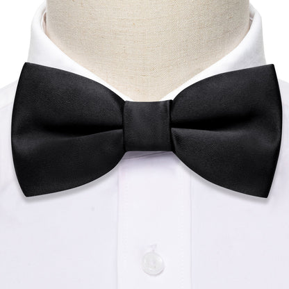 Black Solid Children Bow Tie Set bow ties    - Sophisticated Gentlemen