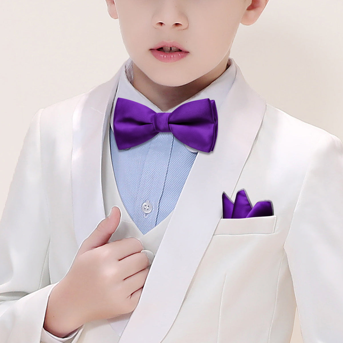 Hyacinth Solid Kids Bow Tie Set bow ties    - Sophisticated Gentlemen
