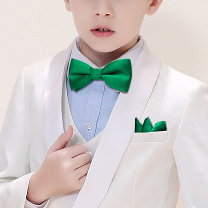 Light Green Solid Kids Bow Tie Set bow ties    - Sophisticated Gentlemen
