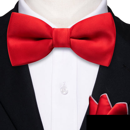 Red Solid Children's Silk Bow Tie Set bow ties    - Sophisticated Gentlemen
