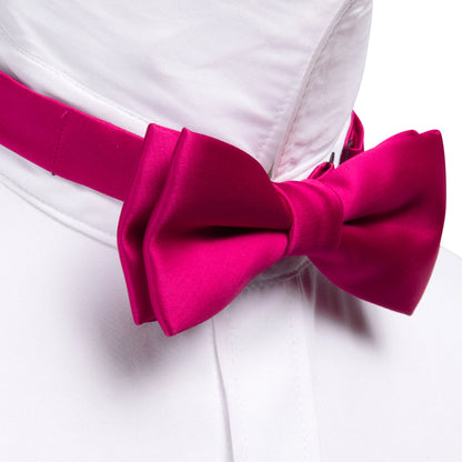 Rose Red Solid Silk Children Bow Tie Set bow ties    - Sophisticated Gentlemen
