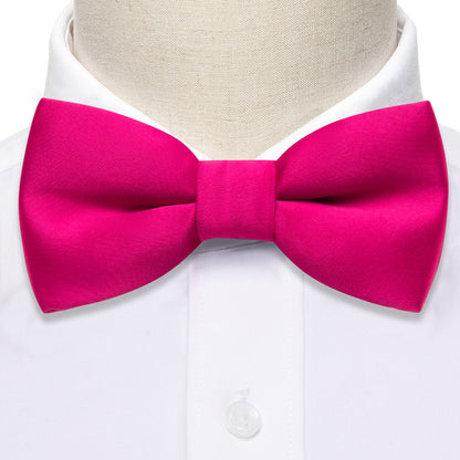 Rose Red Solid Silk Children Bow Tie Set bow ties    - Sophisticated Gentlemen