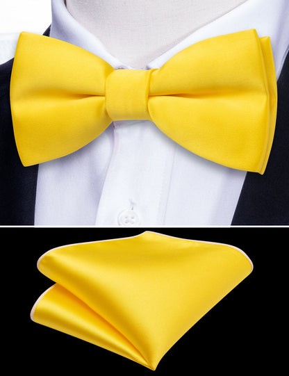Canary Solid Bow Tie Set bow ties    - Sophisticated Gentlemen