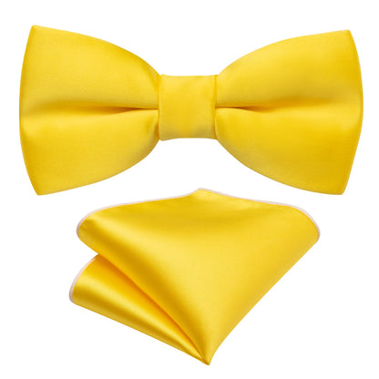 Canary Solid Bow Tie Set bow ties    - Sophisticated Gentlemen