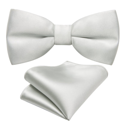 Grey White Solid Kids Bow Tie Set bow ties    - Sophisticated Gentlemen