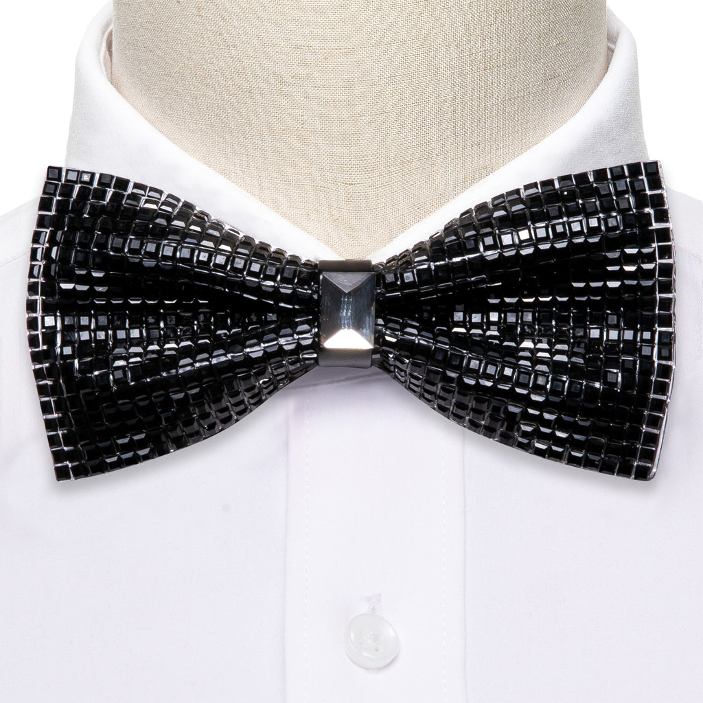 Shining Black Rhinestones Bow Tie Set bow ties    - Sophisticated Gentlemen