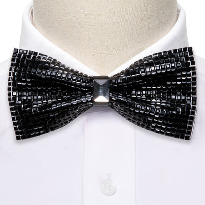 Shining Black Rhinestones Bow Tie Set bow ties    - Sophisticated Gentlemen