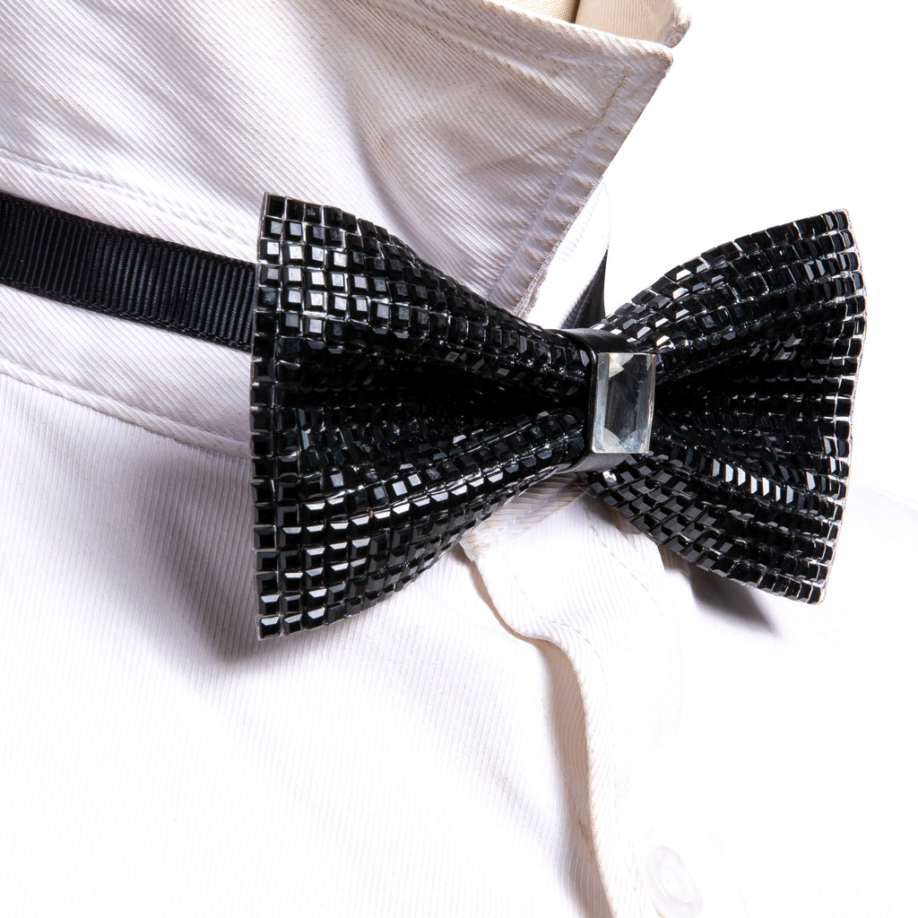Shining Black Rhinestones Bow Tie Set bow ties    - Sophisticated Gentlemen
