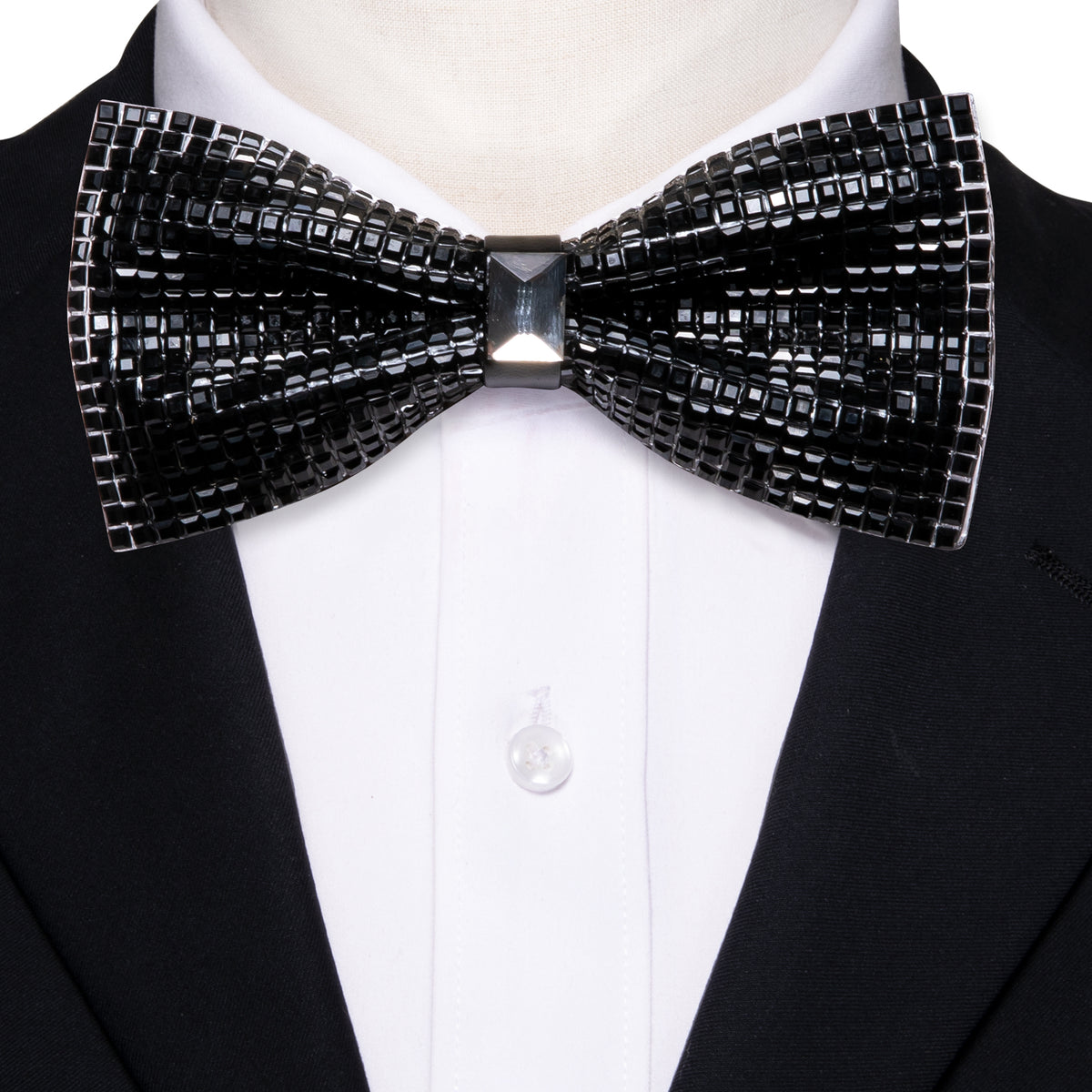 Shining Black Rhinestones Bow Tie Set bow ties    - Sophisticated Gentlemen