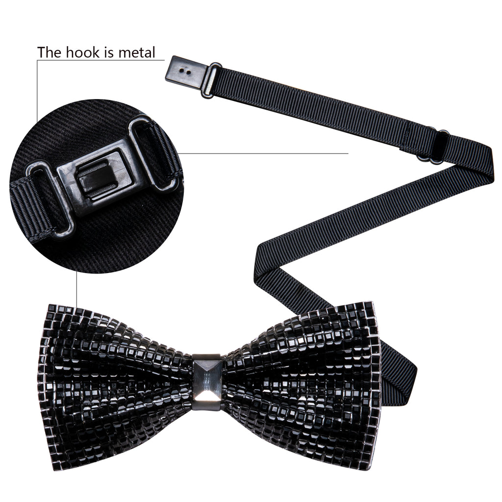 Shining Black Rhinestones Bow Tie Set bow ties    - Sophisticated Gentlemen