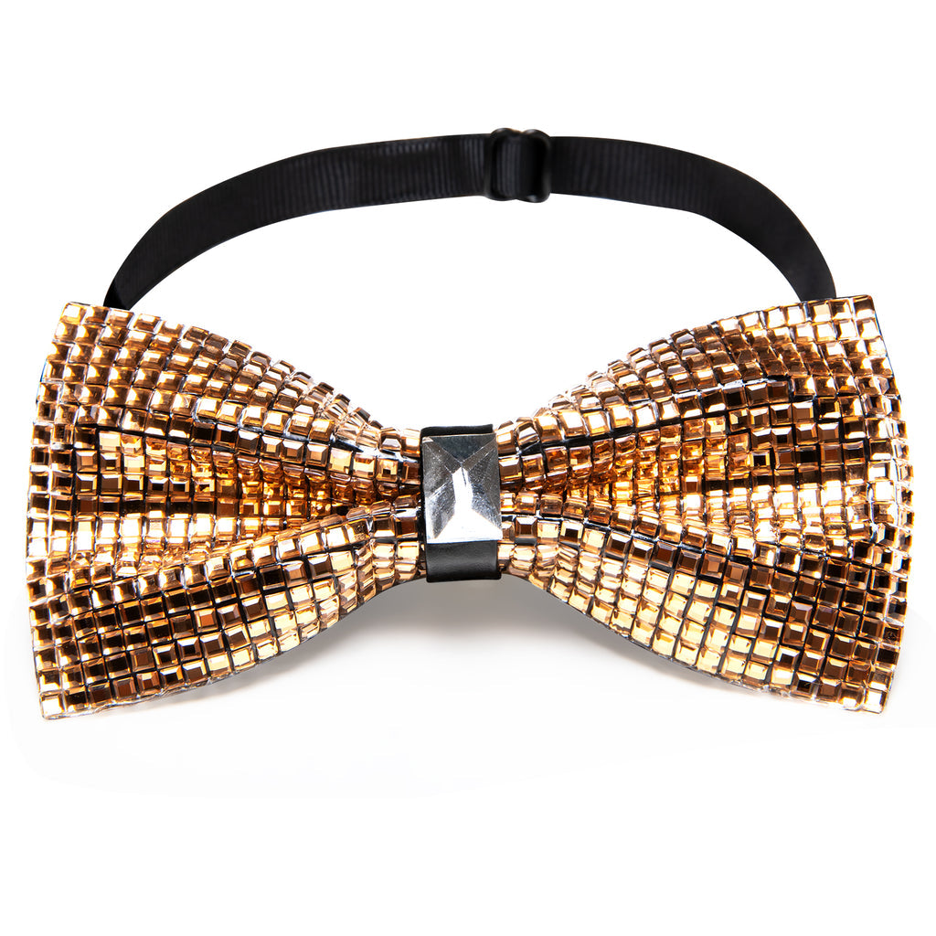 Shining Gold Rhinestones Bow Tie Set bow ties    - Sophisticated Gentlemen