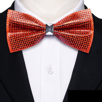 Red Shining Rhinestones Bow Tie Set bow ties    - Sophisticated Gentlemen