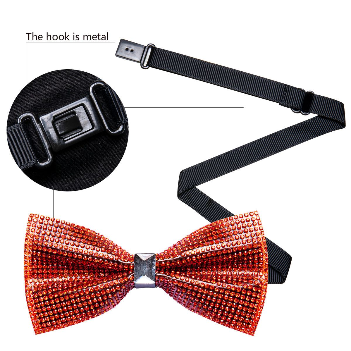 Red Shining Rhinestones Bow Tie Set bow ties    - Sophisticated Gentlemen